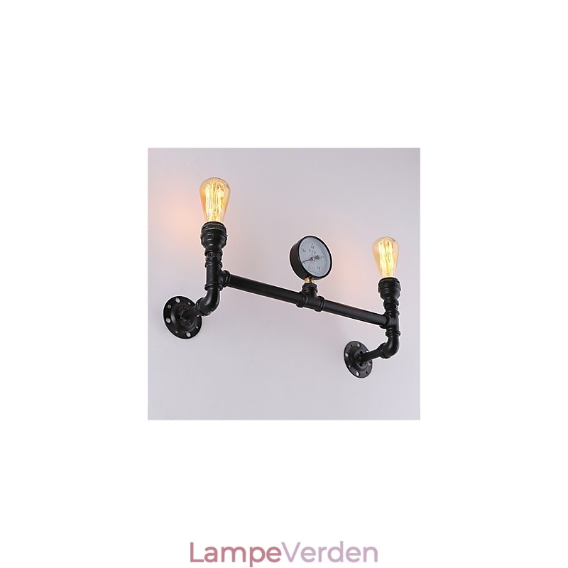2 Heads Vintage Industrial Pipe Wall Lights Black Creative Lights Restaurant Cafe Bar Dekorationsbelysning