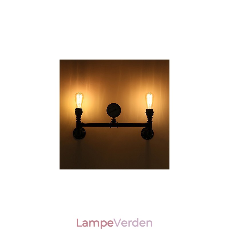 2 Heads Vintage Industrial Pipe Wall Lights Black Creative Lights Restaurant Cafe Bar Dekorationsbelysning