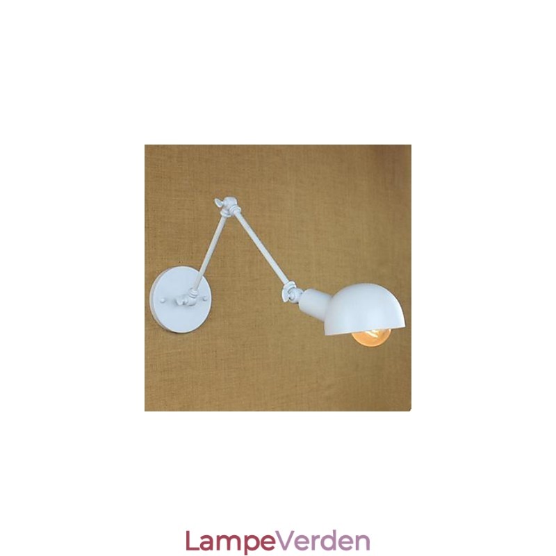 Hvid Dobbelt Festival Væglampe Smedejern Lang Arm