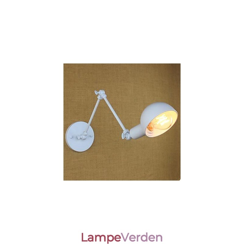 Hvid Dobbelt Festival Væglampe Smedejern Lang Arm