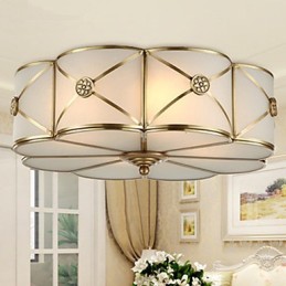 Traditionel klassisk rustik Lodge Messing Metal Flush Mount