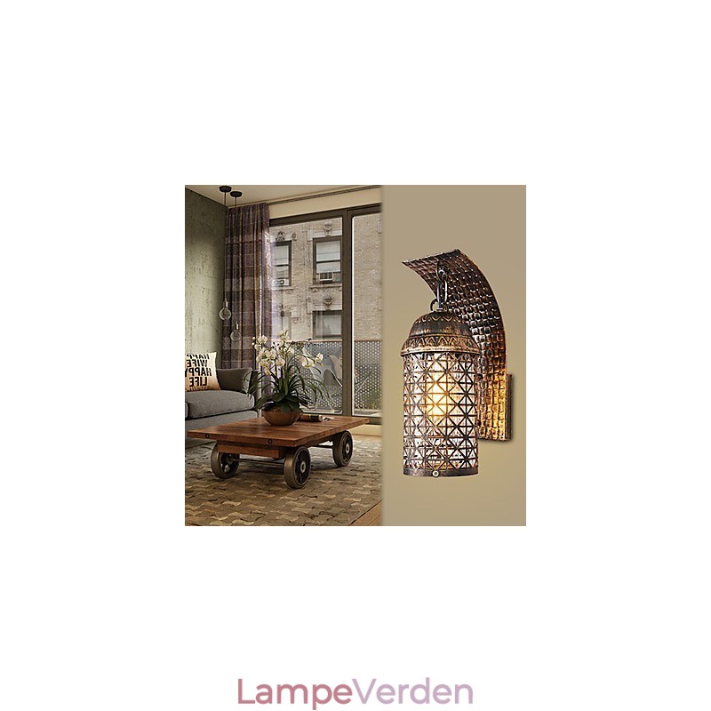 Rustik Lodge Maleri Funktion til Mini Style Uplight Væglamper Væglampe