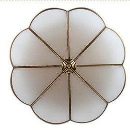 Traditionel klassisk rustik Lodge Messing Metal Flush Mount
