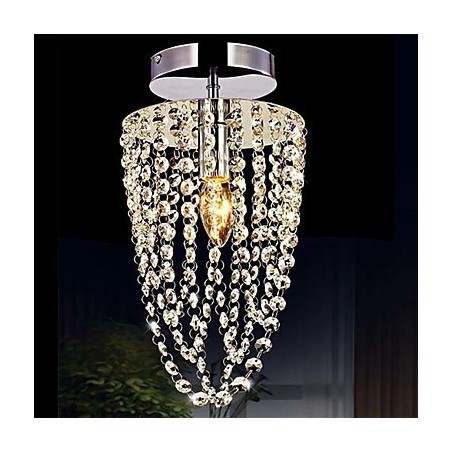 1 lys krom moderne K9 transparent krystal lysekrone med 1 pære 1 lys krom moderne K9 transparent krystal lysekrone med 1 pære