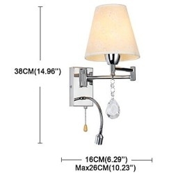 Væglampe til Soveværelse Læselampe Stoflampe