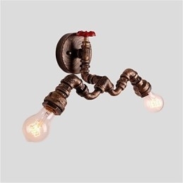 Vintage industrielle rørvæglamper Creative Lights Restaurant Cafe Bar Dekorationsbelysning med 2 lys malet finish