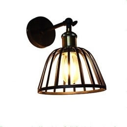 Lysmalet Stål Væglampe Stum Sort Amerikansk Kaffe Dekoration Retro Væglys Lyssværd Lampe På Væg