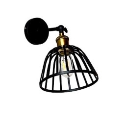 Lysmalet Stål Væglampe Stum Sort Amerikansk Kaffe Dekoration Retro Væglys Lyssværd Lampe På Væg