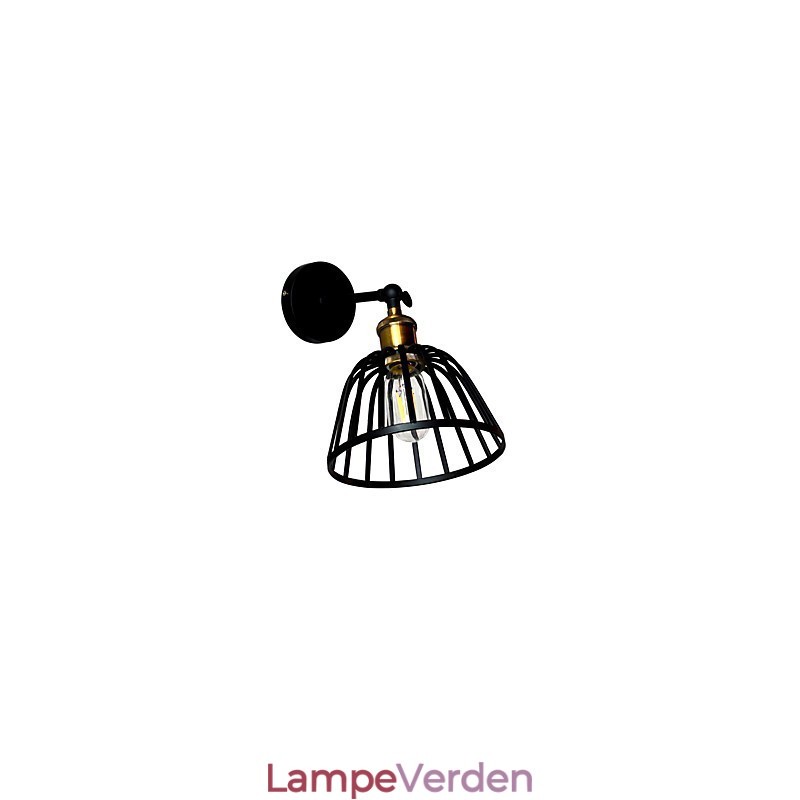 Lysmalet Stål Væglampe Stum Sort Amerikansk Kaffe Dekoration Retro Væglys Lyssværd Lampe På Væg