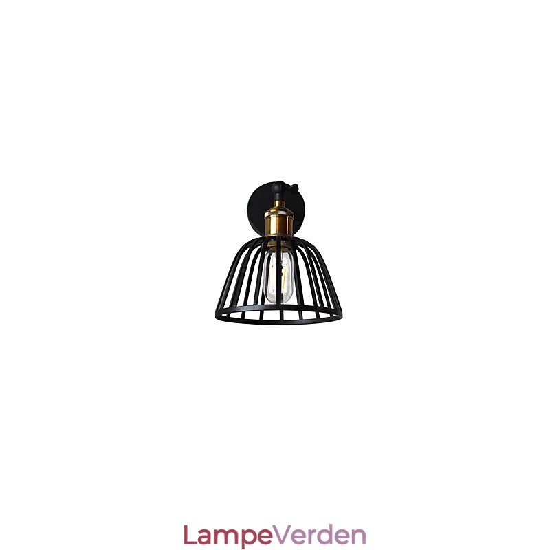 Lysmalet Stål Væglampe Stum Sort Amerikansk Kaffe Dekoration Retro Væglys Lyssværd Lampe På Væg