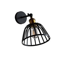 Lysmalet Stål Væglampe Stum Sort Amerikansk Kaffe Dekoration Retro Væglys Lyssværd Lampe På Væg