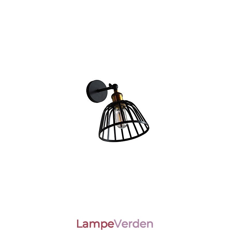 Lysmalet Stål Væglampe Stum Sort Amerikansk Kaffe Dekoration Retro Væglys Lyssværd Lampe På Væg