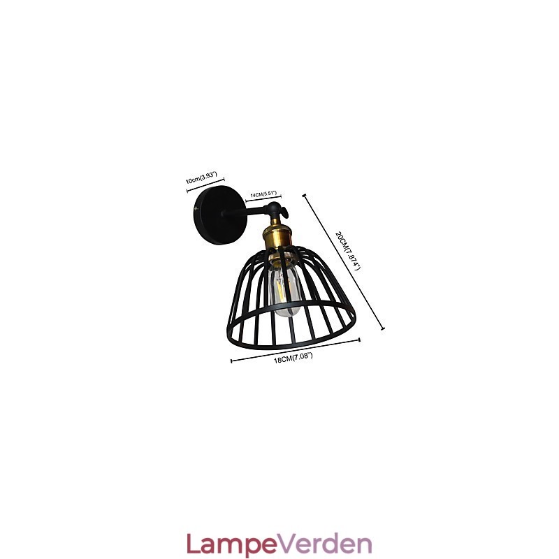 Lysmalet Stål Væglampe Stum Sort Amerikansk Kaffe Dekoration Retro Væglys Lyssværd Lampe På Væg