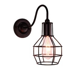 Væglampe Væglamper Vægjern Væglampe Stum Sort Lyssværd Lampe På Væg