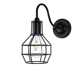 Væglampe Væglamper Vægjern Væglampe Stum Sort Lyssværd Lampe På Væg
