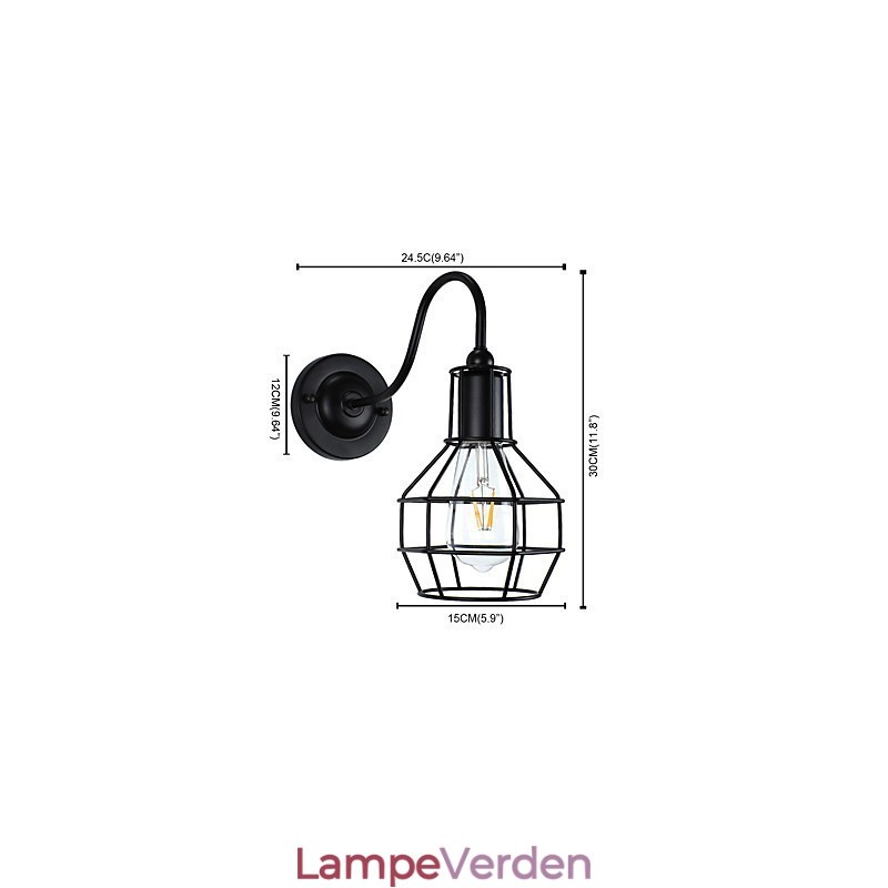 Væglampe Væglamper Vægjern Væglampe Stum Sort Lyssværd Lampe På Væg