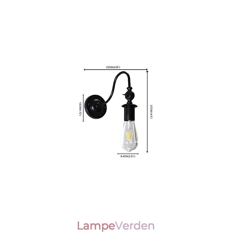 Light Buzz Wall Jern Væglampe Stum Sort Lyssværd Lampe På Væg
