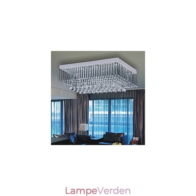 Kunstnerisk loftslampe i krystalperledesign