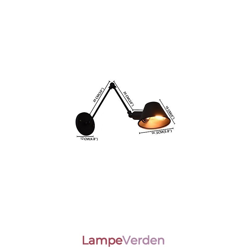 Væglampe Væglamper Vægjern Væglampe Stum Sort Lyssværd Lampe På Væg