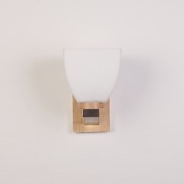 Enkel væglampe Sengebordslampe med glasskærm og massivt træ til soveværelse Kommode Stue Babyværelse College sovesal Sofabord Bogreoler