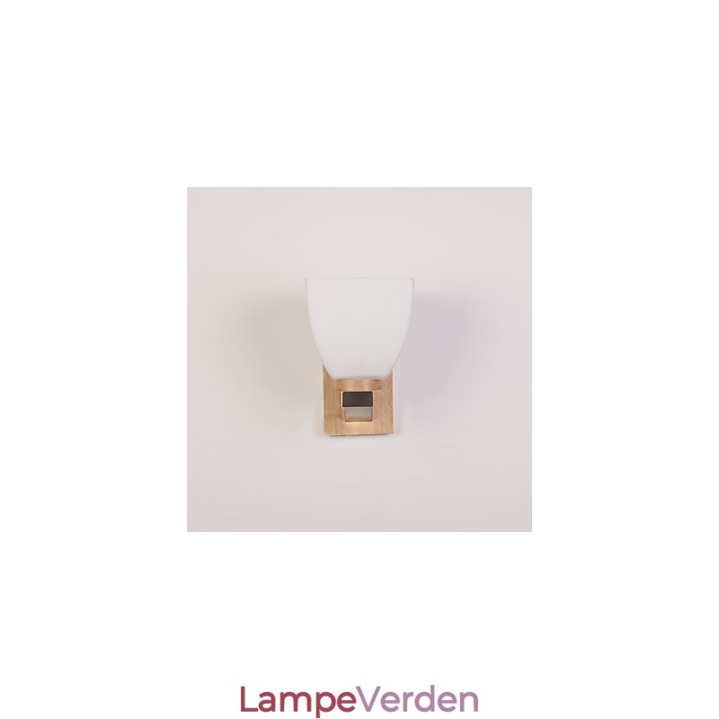 Enkel væglampe Sengebordslampe med glasskærm og massivt træ til soveværelse Kommode Stue Babyværelse College sovesal Sofabord Bogreoler