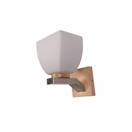 Enkel væglampe Sengebordslampe med glasskærm og massivt træ til soveværelse Kommode Stue Babyværelse College sovesal Sofabord Bogreoler