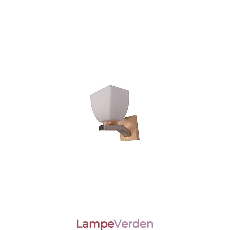 Enkel væglampe Sengebordslampe med glasskærm og massivt træ til soveværelse Kommode Stue Babyværelse College sovesal Sofabord Bogreoler