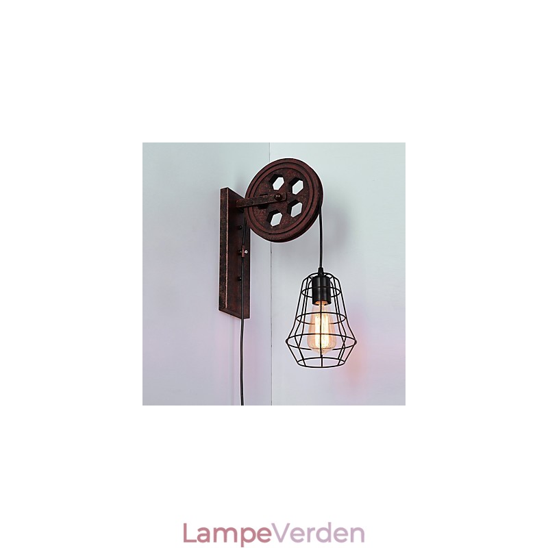 Industriel Retro Iron Væglampe Creative Personality Lift Pulley Væglampe