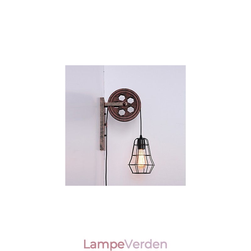 Industriel Retro Iron Væglampe Creative Personality Lift Pulley Væglampe