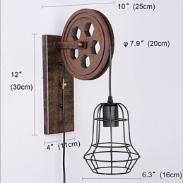 Industriel Retro Iron Væglampe Creative Personality Lift Pulley Væglampe