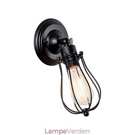 Vintage Væglampe Industriel Væglampe Sort Metal Wire Caged Væglampe Vintage Væglampe Industriel Væglampe Sort Metal Wire Caged Væglampe