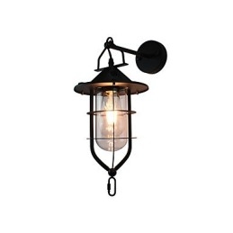 Lysmalet Stål Væglampe Stum Sort Amerikansk Kaffe Dekoration Retro Væglys Lyssværd Lampe På Væg