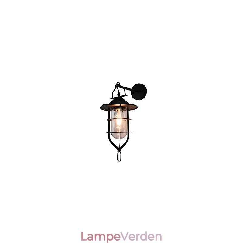 Lysmalet Stål Væglampe Stum Sort Amerikansk Kaffe Dekoration Retro Væglys Lyssværd Lampe På Væg