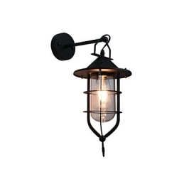 Lysmalet Stål Væglampe Stum Sort Amerikansk Kaffe Dekoration Retro Væglys Lyssværd Lampe På Væg
