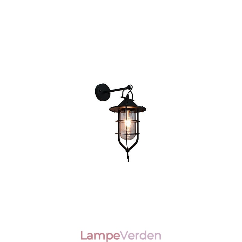 Lysmalet Stål Væglampe Stum Sort Amerikansk Kaffe Dekoration Retro Væglys Lyssværd Lampe På Væg
