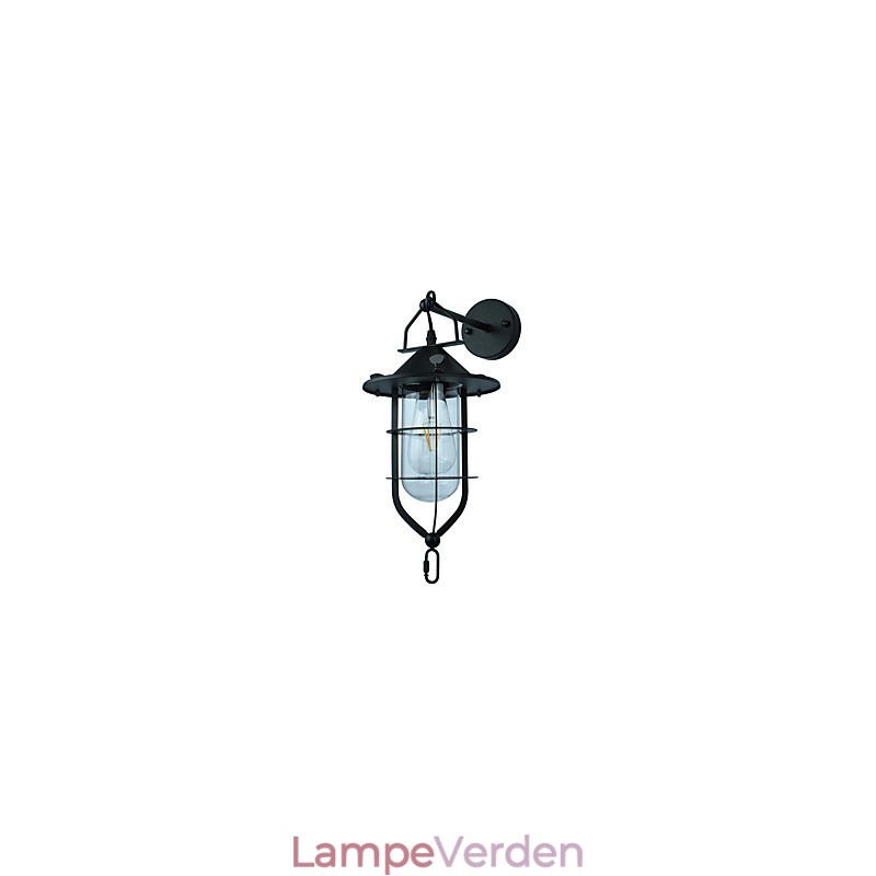 Lysmalet Stål Væglampe Stum Sort Amerikansk Kaffe Dekoration Retro Væglys Lyssværd Lampe På Væg