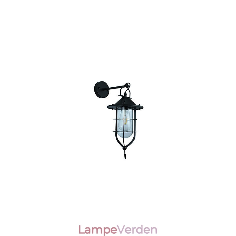 Lysmalet Stål Væglampe Stum Sort Amerikansk Kaffe Dekoration Retro Væglys Lyssværd Lampe På Væg