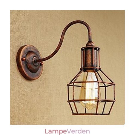 Jernkunst Lang Arm Nostalgisk Og Retro Kreativ Karakter Rust Farve Study Stue Hovedet af den amerikanske væglampe