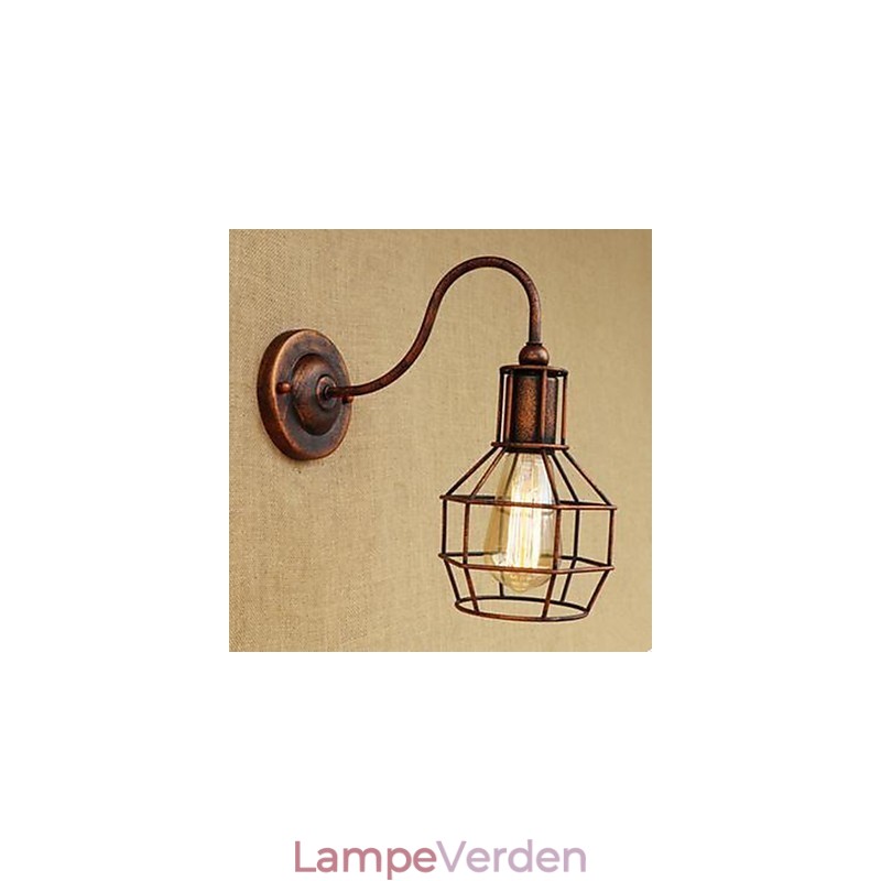 Jernkunst Lang Arm Nostalgisk Og Retro Kreativ Karakter Rust Farve Study Stue Hovedet af den amerikanske væglampe