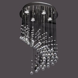 Moderne moderne krystal krom metal flush Mount