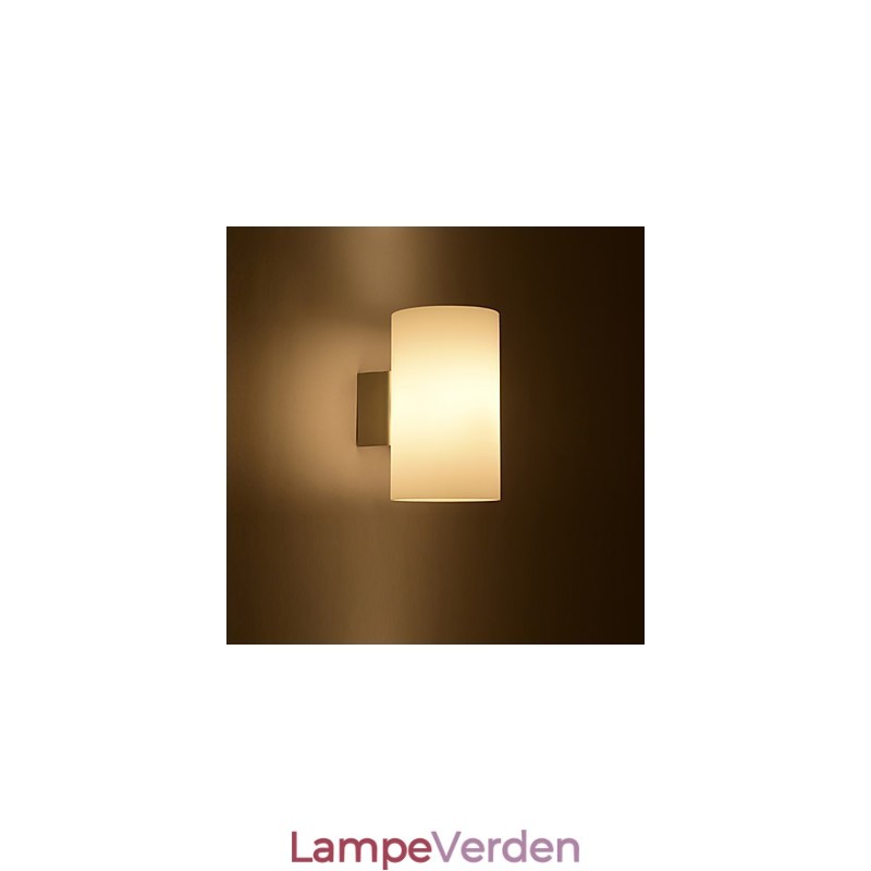 Glasvæglampe til metalfod og glasskærm til soveværelseslys