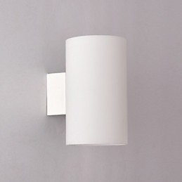 Glasvæglampe til metalfod og glasskærm til soveværelseslys