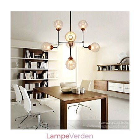 Moderne Kreativ Smedejernslysekrone Genopretter gamle måder Glaskugle Molecular Magic Beans Droplight Moderne Kreativ Smedejernslysekrone Genopretter gamle måder Glaskugle Molecular Magic Beans Droplight