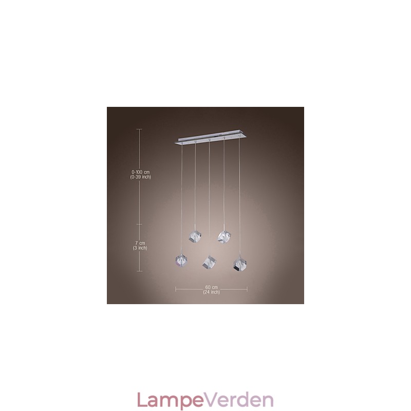 Moderne moderne ø-krystal krom pendel