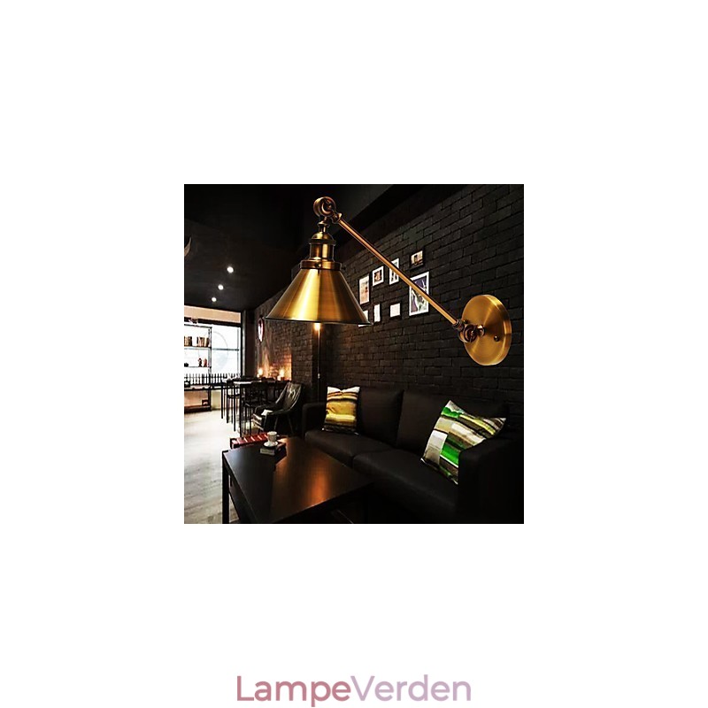 Vintage metal væglampemonteret retro industriel væglampeskærm Justerbar natbelysningsarmaturer