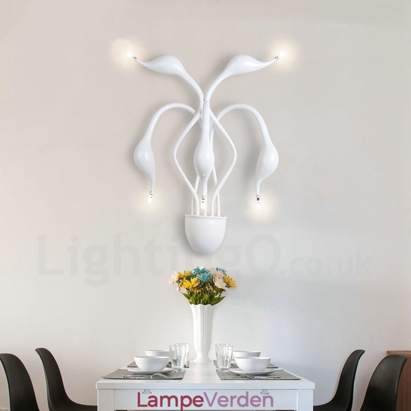 Swan Head Modern Contemporary Multi Colors Ambient Light Wall Sconces Wall Light