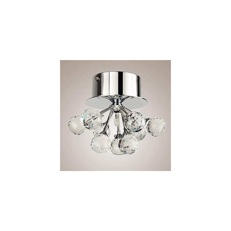 Moderne moderne krystal Mini-stil Chrome Metal Flush Mount