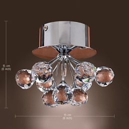Moderne moderne krystal Mini-stil Chrome Metal Flush Mount