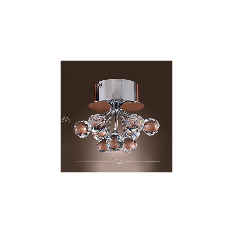 Moderne moderne krystal Mini-stil Chrome Metal Flush Mount