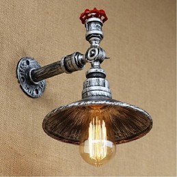 Rustik Lodge Maleri funktion til Ambient Light Wall Sconces Wall Light Silver